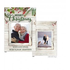 Christmas Digital Photo Cards, Rustic Evergreen Boughs, Take Note Designs